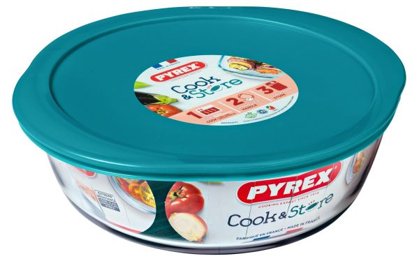 Форма для запекания круглая PYREX Cook&Store с крышкой 1 л, 20х18х7 см (207P000/7645)