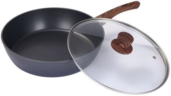 Сковорода алюмінієва глибока BRAVO CHEF з кришкою, 24 см (BC-1101-24/L)