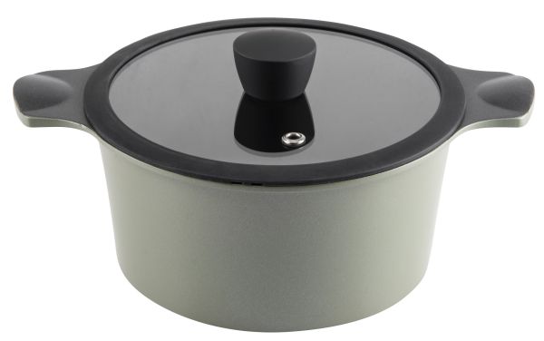 Каструля з кришкою RINGEL Zitrone Olive 2.5 л, 20x9.5 см (RG-2108-20/OL)