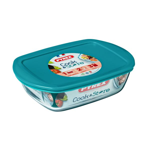 Форма для запекания прямоугольная PYREX Cook&Store с крышкой 2,5 л, 28х20х8 см (216P000/7645)