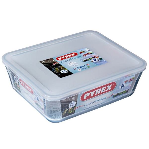 Форма для запекания прямоугольная PYREX Cook&Freez с крышкой 0.8 л, 19x14x5 см (241P000/7946)