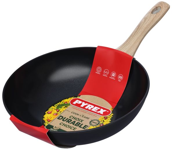 Сковорода алюмінієва WOK PYREX Cook&Care без кришки, 28 см (CR28BW6/8044)