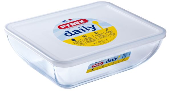Форма для запекания прямоугольная PYREX DAILY с крышкой 3.3 л, 28х22 см (344P000/3643)