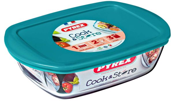 Форма для запекания прямоугольная PYREX Cook&Store с крышкой 1,2 л, 23х15х7 см (215P000/7646)