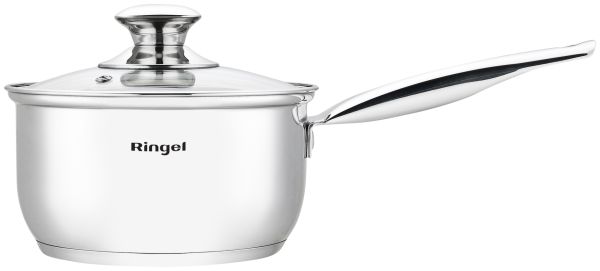 Ківш з кришкою RINGEL Grey line 1.6л, 16 см (RG-4019-16)