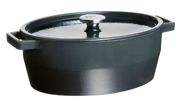 Каструля чавунна з кришкою PYREX Slow Cook grey овальна 5.8 л, 33 см (SC4AC33/6641)