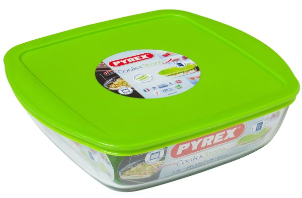 Форма для запекания квадратная PYREX Cook&Store с крышкой 2,2 л, 25х22х7 см (212P000/7645)