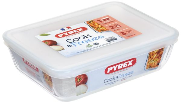 Форма для запекания прямоугольная PYREX Cook&Freez с крышкой 2.6 л, 24х19х8 см (243P000/7946)