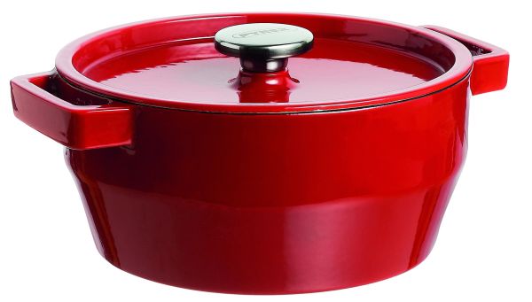 Каструля чавунна з кришкою PYREX Slow Cook red кругла 6.8 л, 28 см (SC5AC28/8041)