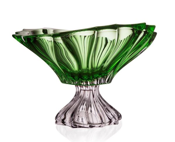 Фруктовница на ножке Bohemia Plantica Green 330 мм (6KG03 72T27 330 Z)