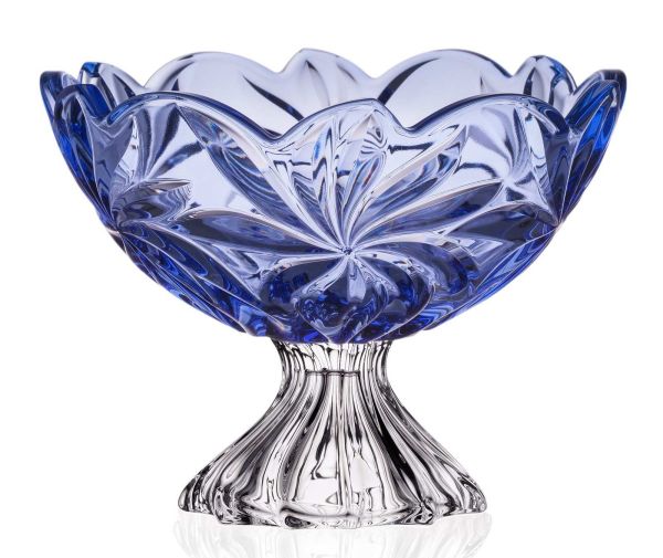 Фруктовница на ножке Bohemia Flora Blue 285 мм (6KG79 72S96 285 M)
