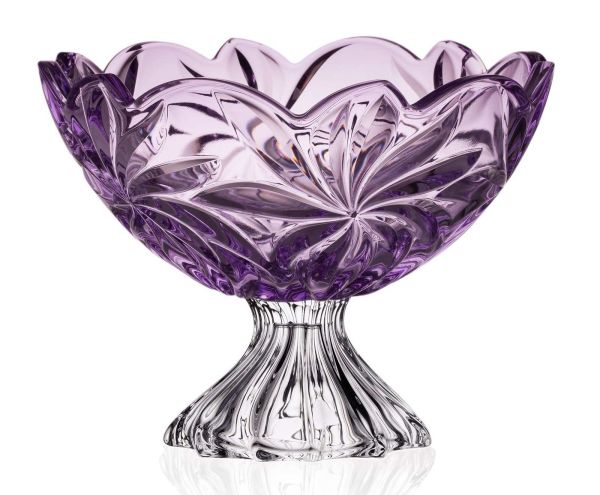 Фруктовница на ножке Bohemia Flora Amethyst 285 мм (6KG79 72T30 285 F)