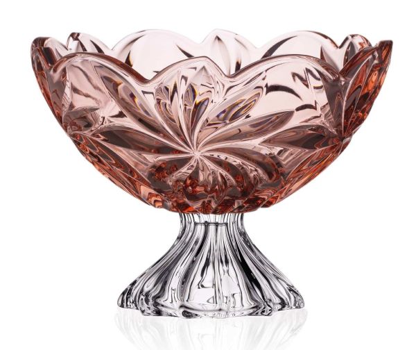 Фруктовница на ножке Bohemia Flora Pink 285 мм (6KG79 72T31 285 P)