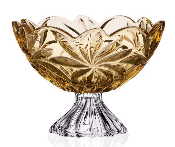 Фруктовница на ножке Bohemia Flora Amber 285 мм (6KG79 72W13 285 H)