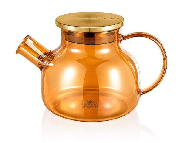 Чайник заварочный стеклянный Wilmax Thermo Amber с фильтром-спиралью 950 мл (WL-888810003 / A)