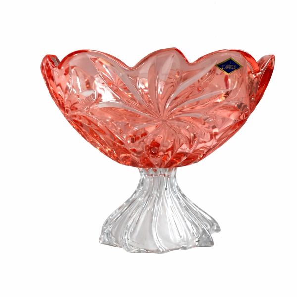 Фруктовниця на ніжці Bohemia Flora Pink 285 мм (6KG79 72T27 285 Z)