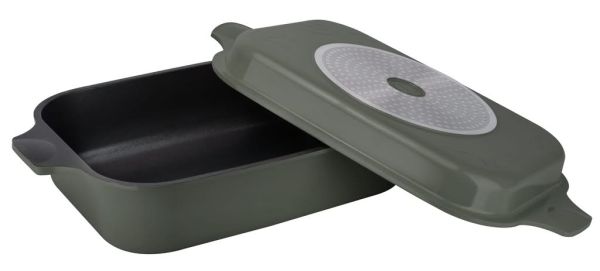 Гусятниця з кришкою RINGEL Zitrone Olive (ростер) 6+3л, 34x24x13.5 см (RG-2108-34/OL)