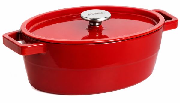 Каструля чавунна з кришкою PYREX Slow Cook red овальна 6 л (SC5AC33/8041)