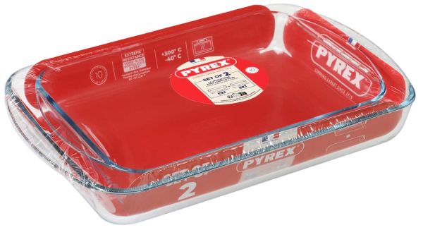 Набор форм для запекания прямоугольные PYREX, 2 шт, 40х27, 35х23 см (913S607/8044)