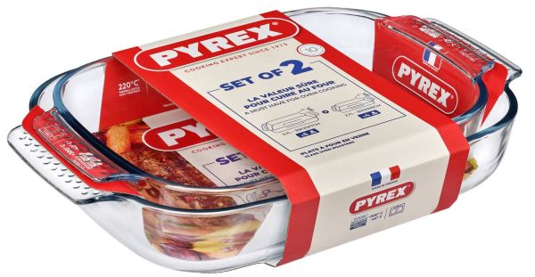 Набор форм для запекания прямоугольных PYREX Classic, 2 шт, 38х25, 34х22 см (913S608/8043)
