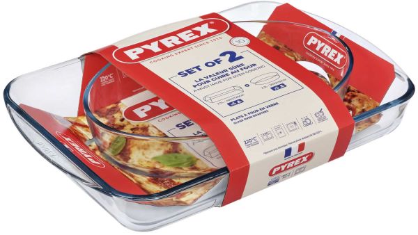 Набор форм для запекания PYREX, 2 шт (прямоугольная 40х27+овальная 30х21 см) (913S604/8044)