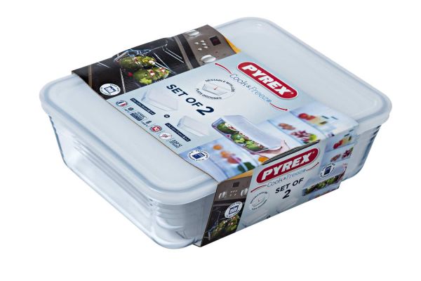 Набір форм для запікання PYREX Cook&Freez з кришками, 2 шт (1,5 л + 2,6 л) (912S951/7646)