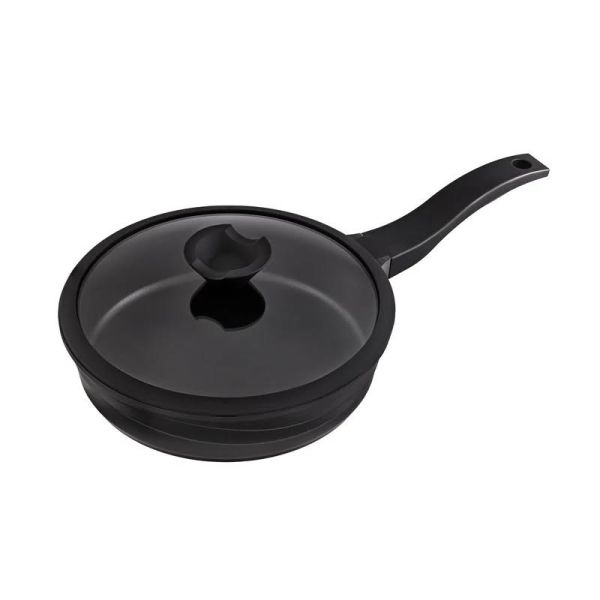 Сковорода алюмінієва Lessner Black Pro New з кришкою, 28 см (88374-28)