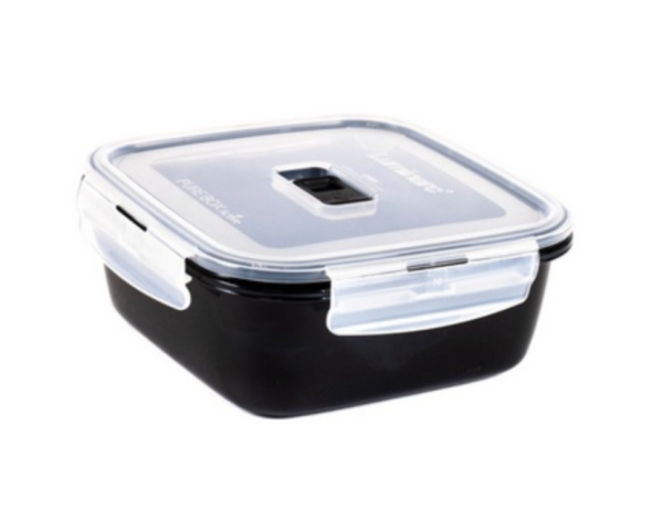 Стеклянный контейнер LUMINARC Pure Box Active Black, квадратный, 760 мл (V1474)