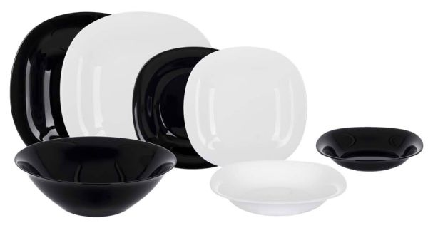 Столовий сервіз LUMINARC CARINE WHITE&BLACK 19 пр. (V8305)