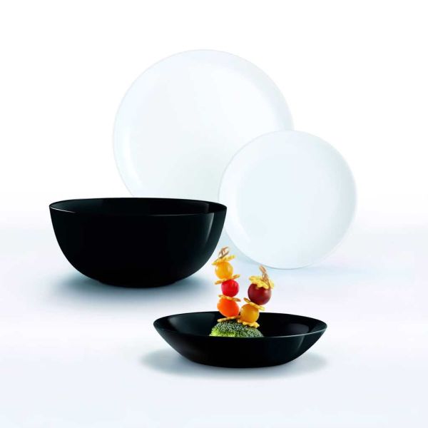 Столовий сервіз LUMINARC DIWALI BLACK & WHITE 19 пр (P4360)