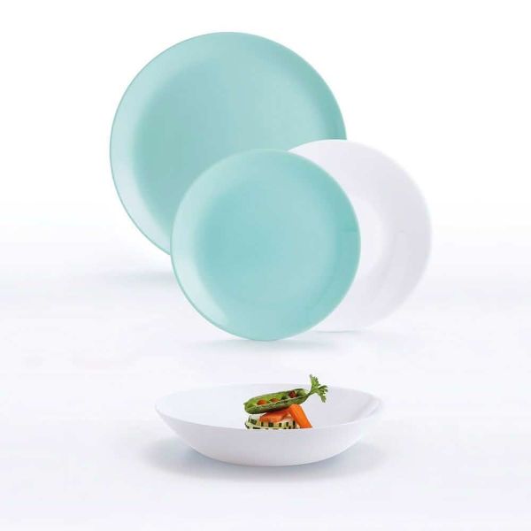 Столовий сервіз LUMINARC DIWALI LIGHT TURQUOISE & WHITE 18 пр (P5912)