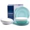 Столовый сервиз LUMINARC DIWALI LIGHT TURQUOISE & WHITE 18 пр. (P5912)