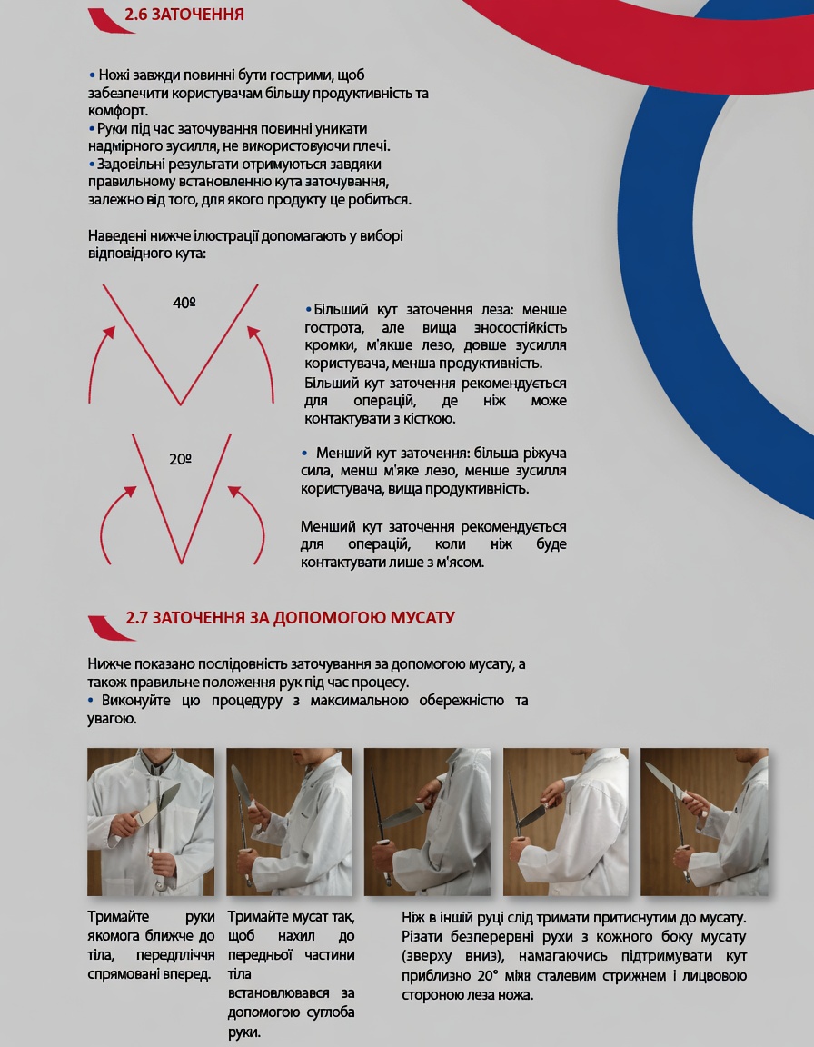 Процес заточування ножів Tramontina Professional Master мусату